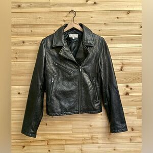 Pelle Studio Size Medium Crocodile Embossed Moto Leather Jacket